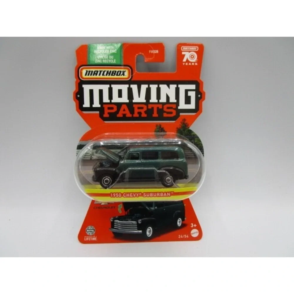 Matchbox Moving Parts 1950 Chevy Suburban Dark Green Diecast Car 70 Years